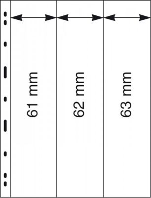 5 Feuilles Uniplate 3 Bandes Verticales (61, 62 et 63 mm) Lindner