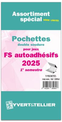 Assortiment pochettes 2 soudures noir FS/FO Autoadh�sifs 2025/1er semestre Yvert et Tellier