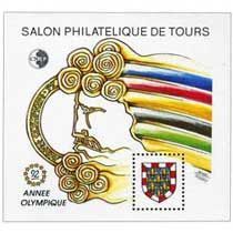 Bloc CNEP Salon Philatelique de Tours 1992 Année Olympique