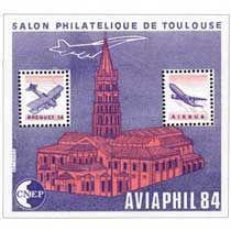 Bloc CNEP Salon Philatelique deToulouse Aviaphil 1984