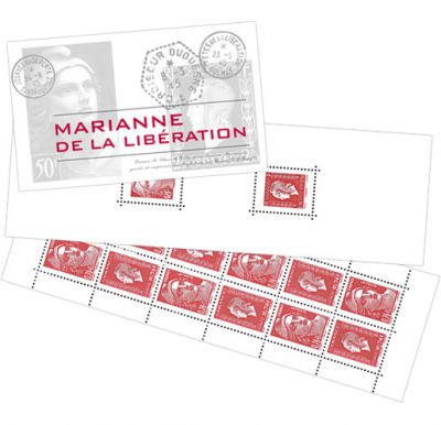 Carnet Timbres Gomm�s France Marianne de la Lib�ration 2015 