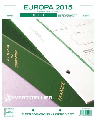 Europa 2015 Feuilles Annuelles Liser� Vert FE pour Timbres YVERT
