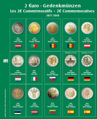 Feuille Premium pour 2� comm�moratives 2017-2018 Safe
