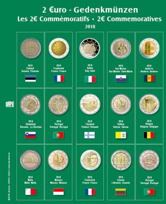 Feuille Premium pour 2� comm�moratives 2018 Safe