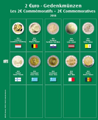 Feuille Premium pour 2� comm�moratives 2018 Safe