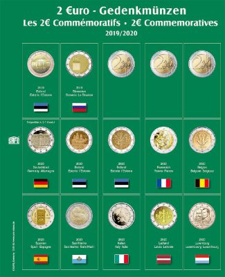 Feuille Premium pour 2� comm�moratives 2019 d�but 2020 Safe