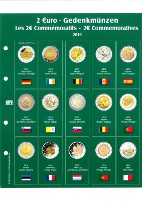 Feuille Premium pour 2� comm�moratives 2019 Safe