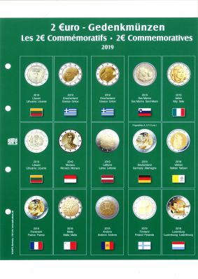 Feuille Premium pour 2� comm�moratives 2019 Safe