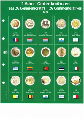 Feuille Premium pour 2� comm�moratives 2021 Safe