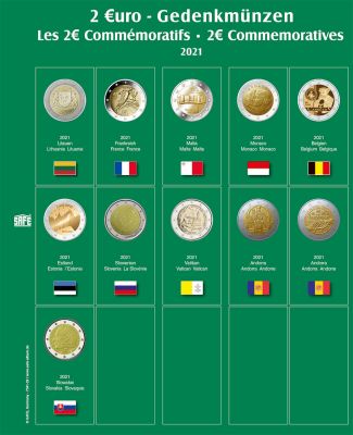 Feuille Premium pour 2� comm�moratives 2021 Safe