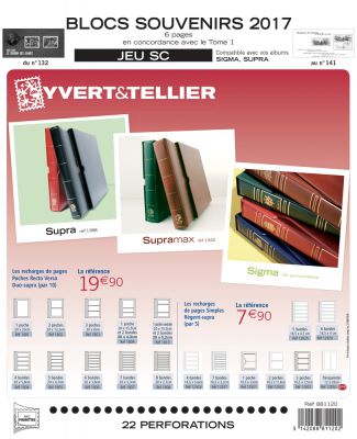 Feuilles SC france 2017 Souvenirs Philat�liques pour timbres YVERT