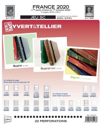 Feuilles SC france 2020/1er semestre pour timbres YVERT