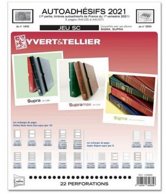 Feuilles SC france Autoadh�sifs 2021/1er semestre pour timbres YVERT