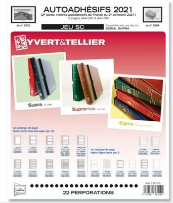 Feuilles SC france Autoadh�sifs 2021/2�me semestre pour timbres YVERT