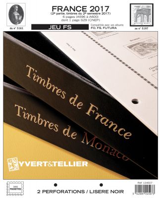France 2017/2�me Semestre Feuilles Annuelles Liser� Noir FS pour Timbres YVERT