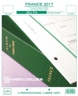 France 2017/2�me Semestre Feuilles Annuelles Liser� Vert FO pour Timbres YVERT