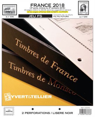 France 2018/2�me Semestre Feuilles Annuelles Liser� Noir FS pour Timbres YVERT