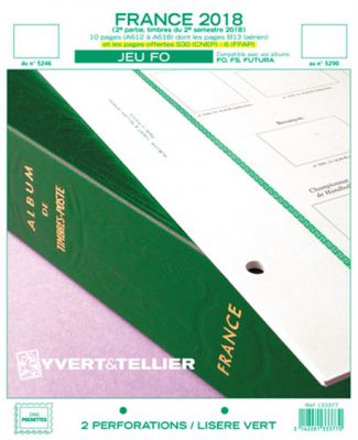 France 2018/2�me Semestre Feuilles Annuelles Liser� Vert FO pour Timbres YVERT