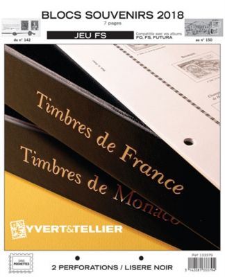 France 2018 Blocs Souvenir Feuilles Annuelles Liser� Noir FS pour Timbres YVERT