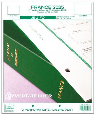 Jeu france FO 2025/1er semestre (liser� vert) YVERT