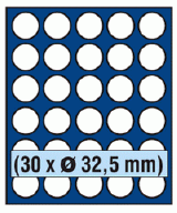 Plateau 30 cases diam�tre 32,5mm pour pi�ces de 2� sous capsules SAFE