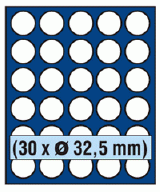 Plateau 30 cases diamètre 32,5mm pour pièces de 2 sous capsules SAFE
