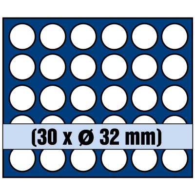 Plateau 30 cases diam�tre 32mm pour pi�ces de 2� sous capsules SAFE