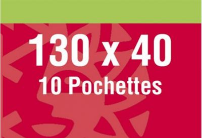 Pochettes double soudure Noir 130x40mm (x10) Yvert