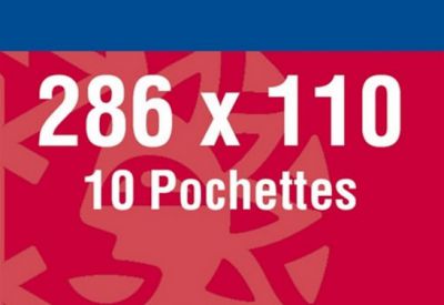 Pochettes double soudure Noir 286x110mm (x10) Yvert