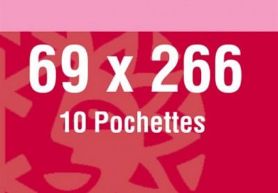 Pochettes double soudure Noir 69x266mm (x10) Yvert