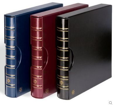 Reliure � Anneaux Maximun pour Cartes Postales Etui Assorti Bleu Leuchtturm
