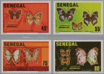 Sénégal 566/569 Papillons 1982