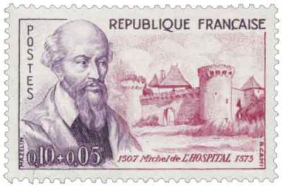 Timbre 1257 � 1262 France 1960