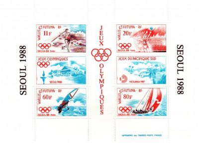 Timbre Bloc 3 Wallis et Futuna 1988