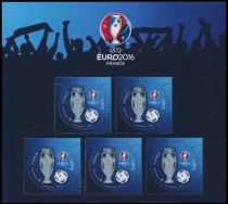 Timbre Bloc France EURO2016 vernis 3D