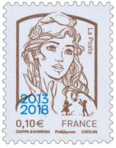 Timbre France Paire Marianne Surchargées 2013-2018
