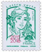 Timbre France Paire Marianne Surchargées 2013-2018
