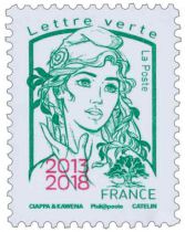 Timbre France Paire Marianne Surchargées 2013-2018