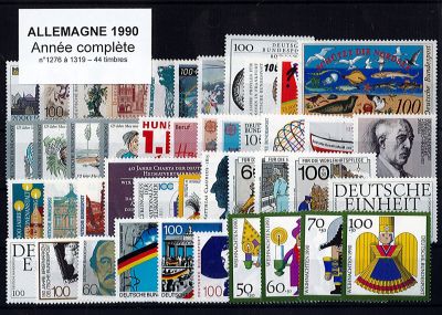 Timbres Allemagne f�d�rale Ann�e Compl�te 1990