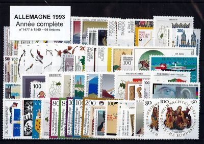 Timbres Allemagne f�d�rale Ann�e Compl�te 1993