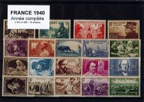 Timbres France Année Complète 1940 