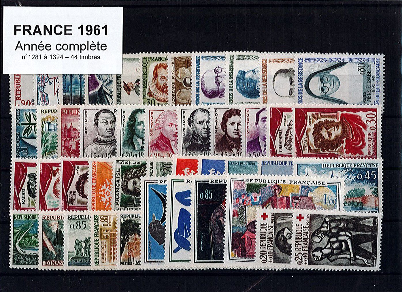 Année complète des timbres français - 1945 - PHILATÉLIE