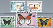 Timbres Mali Papillons 1980 5 valeurs