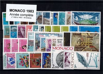 Timbres Monaco Ann�e Compl�te 1983