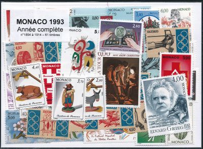 Timbres Monaco Ann�e Compl�te 1993 