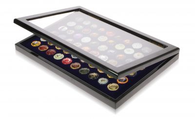 Vitrine en Bois verni noir pour 60 Capsules de Champagne Safe